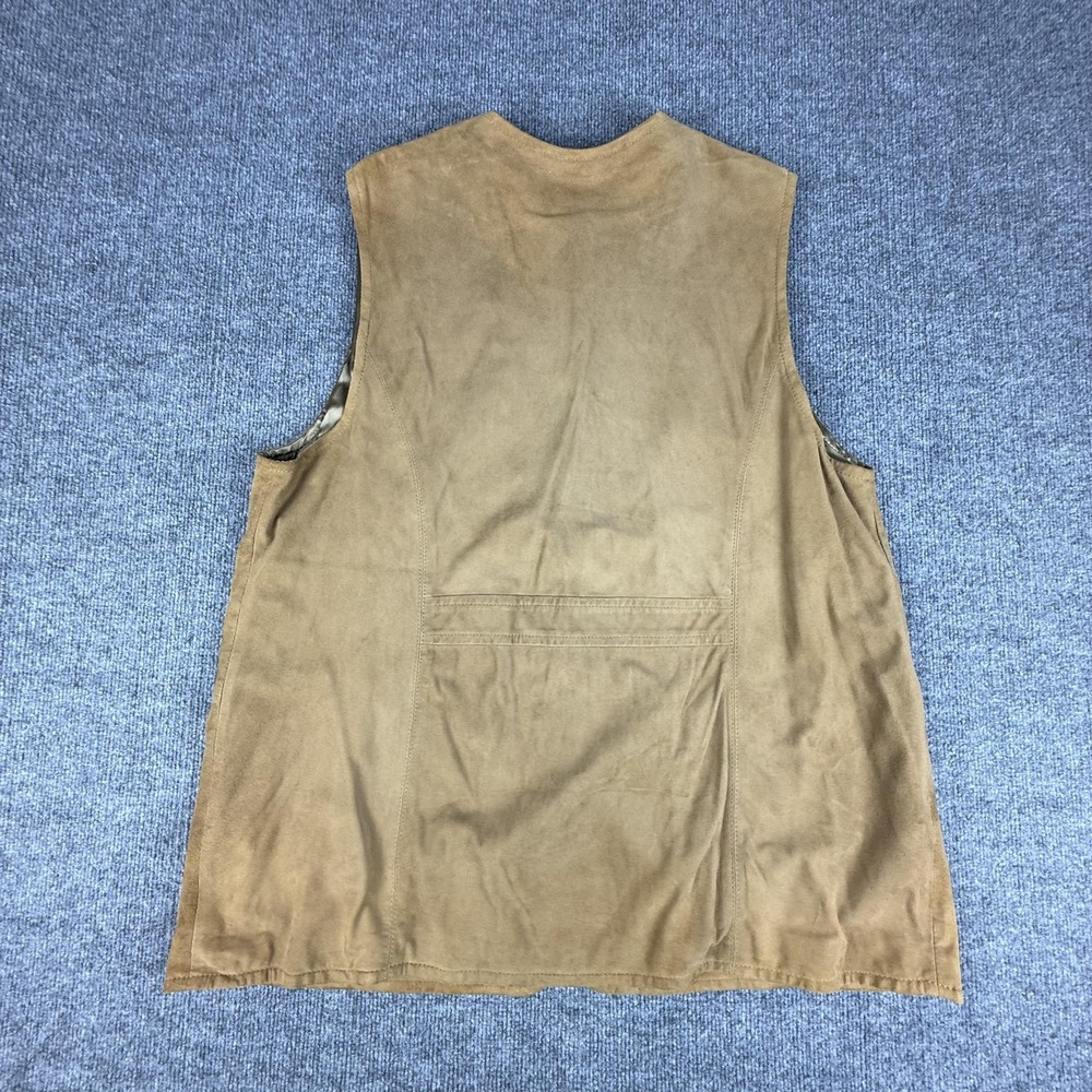Elisabeth Vest Womens 1X Brown Suede Button Front Long Lined Pockets Casual - Picture 13 of 15